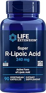 Extension de vie Super R Acide lipoïque 240mg, 90 Capsules, Végétarien