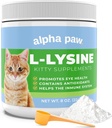 Alpha Paw - Human Grade für Haustiere - Cat Lysine Supplement - Extra Servietten 5-10 Monate Versorgung - Natürliche Lysine (8 Unzen/227 Gramm)