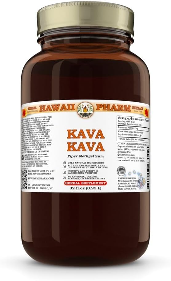 Hawaii Pharm Kava Kava Liquid Extract, Kava Kava (Piper Methysticum) Tinktur Supplement 32 Unfiltriert