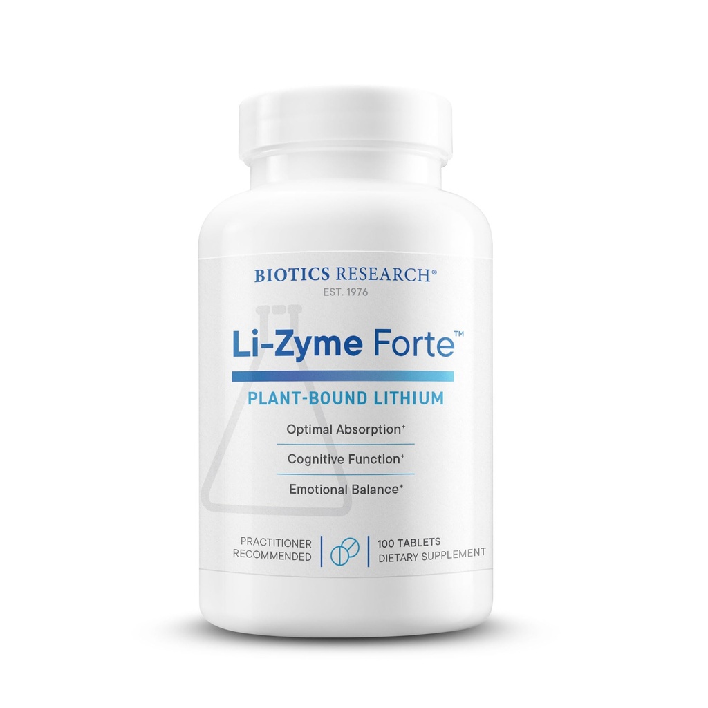 Recherche en biotique Li Zyme Forte Source végétale, Lithium organique, supporte la fonction cérébrale, la mémoire et le soutien de l'humeur,100 comprimés