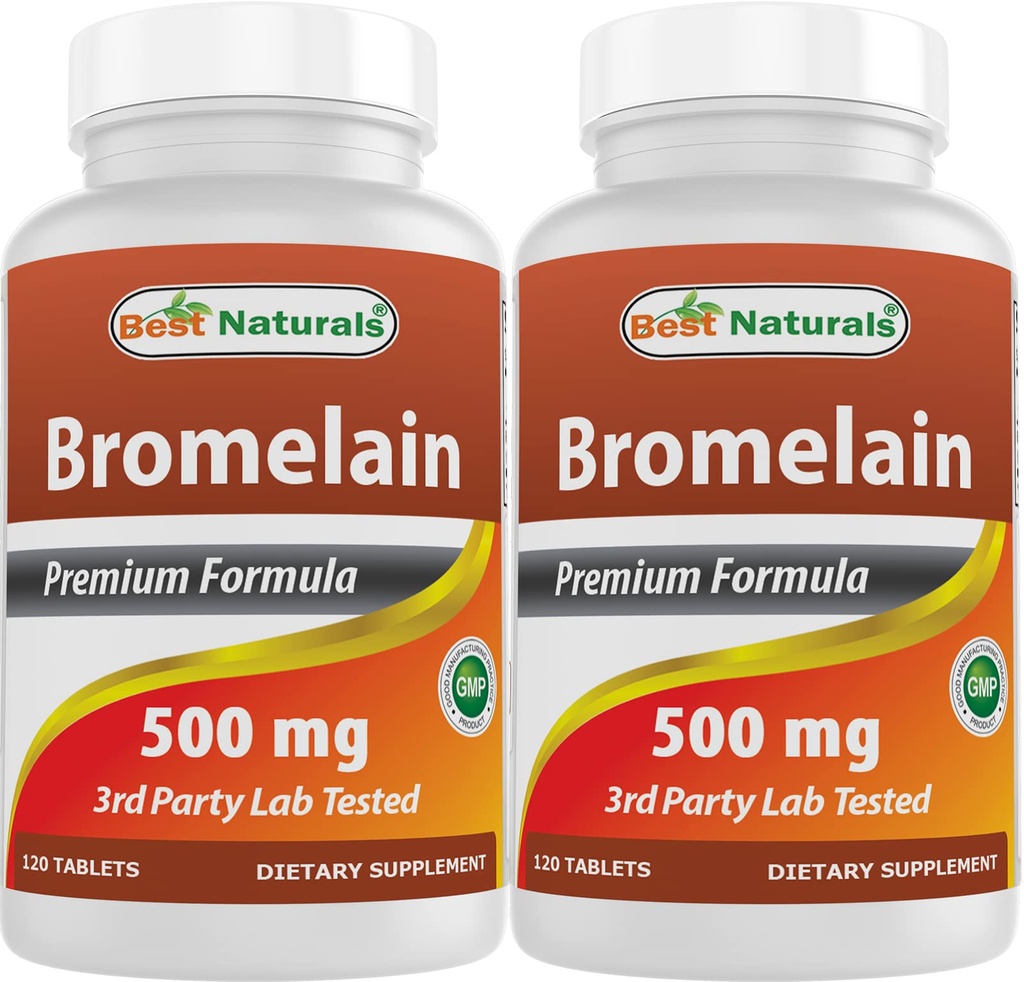 Best Naturals Bromelain 500mg 120 Tabletten (120 Count (Pack von 2))