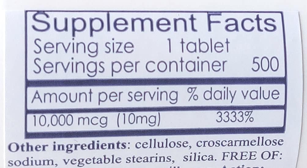 HealthyNaturally Biotin 10.000 mcg (500 Tabletten) für Haarwachstum, Haut, Starke Nägel, Biotin 10mg