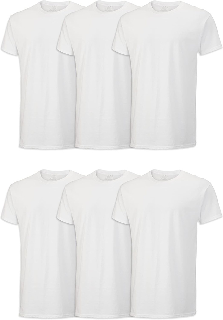 Fruit of the Loom Men's Crew Tee Undershirts, Moisture Wicking & Tag Free, Also Available in Big & Tall