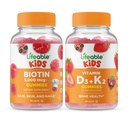 Lebensfähige Biotin Kinder + Vitamin D3 + Vitamin K2 Kinder, Gummis Bundle - Große Verkostung, Vitaminergänzung, Glutenfrei, GMO frei, Kaugummi