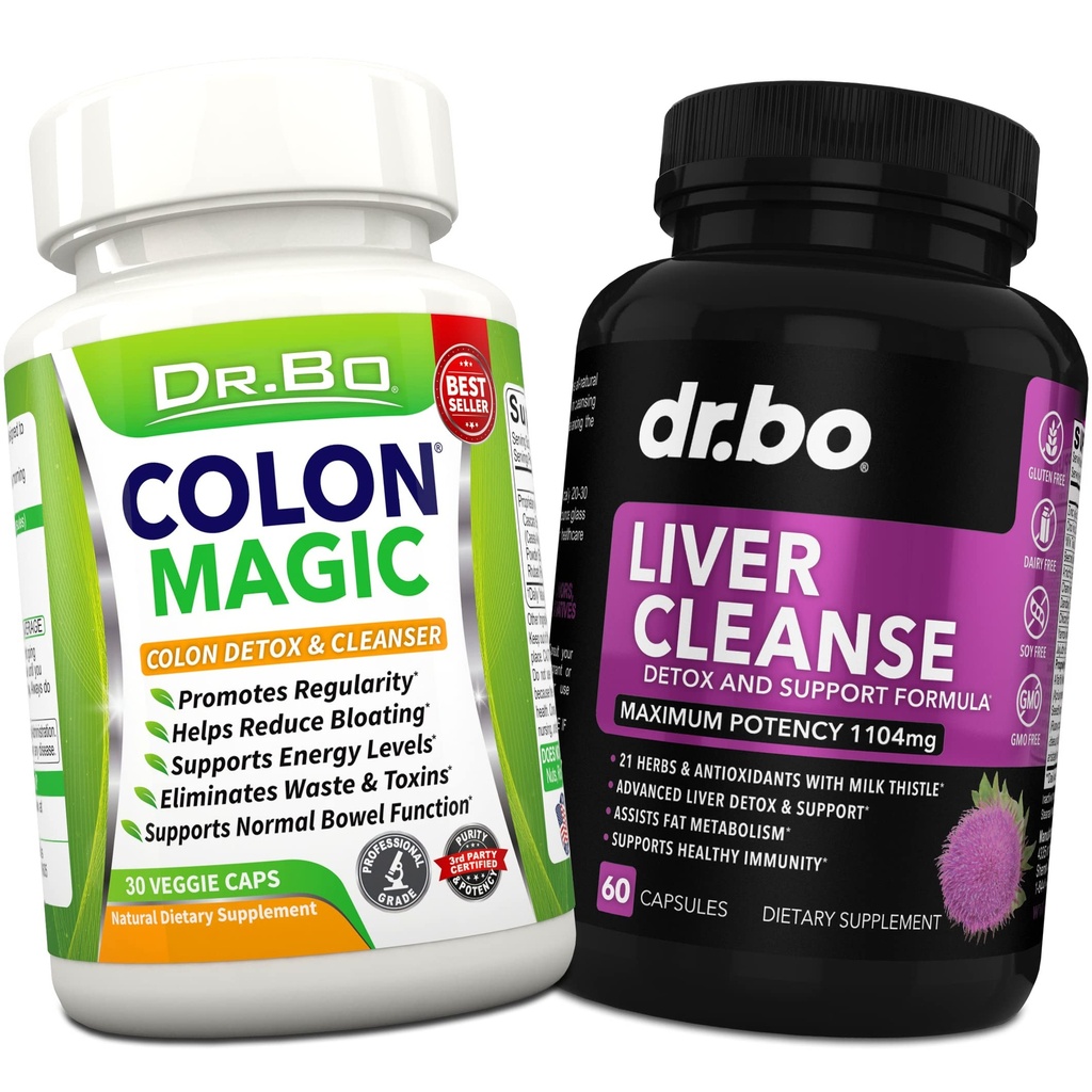 Colon Cleanse & Liver Cleanse Detox Support Supplement - Natürliche Bowel Cleanser Pillen für Intestinal Bloating & Daily Constipation Relief - Milch Thistle Dandelion Caps & Aid Gallbladder Ergänzungen