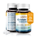 LOVITA Citrate de calcium 800 mg avec Magnésium, Vitamine D3 & K2, Supplément osseux et densité pour les femmes et les hommes, soutient les dents, la santé immunitaire, sans gluten, sans OGM, 120 comprimés végétaliens