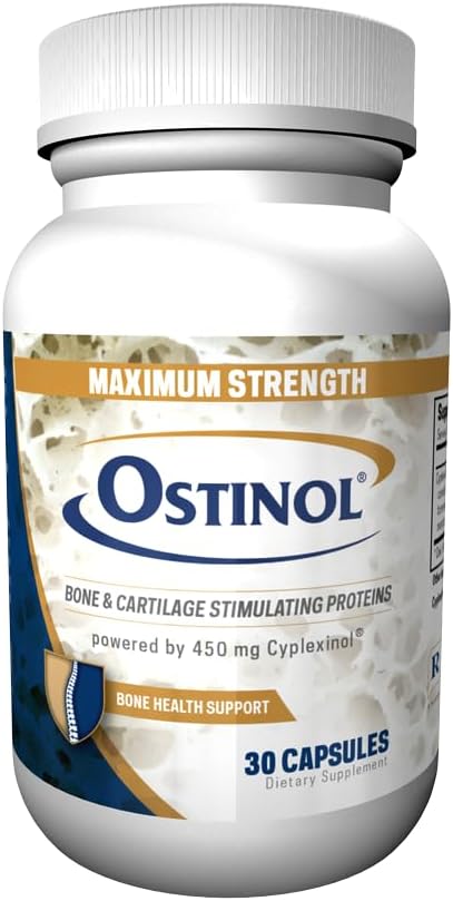 Ostinol Maxiumum Strength 450mg. Knochen & Gelenkergänzung. Stammzellaktivierung zertifiziert. Bio Active Protein Complex für Moderate Knochenverlust & Moderate Gelenkstörung. 30 Kapseln