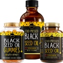Maju Superfoods Huile de graines noires 3-en-1 Bundle, Gommies, Capsules, & Liquide