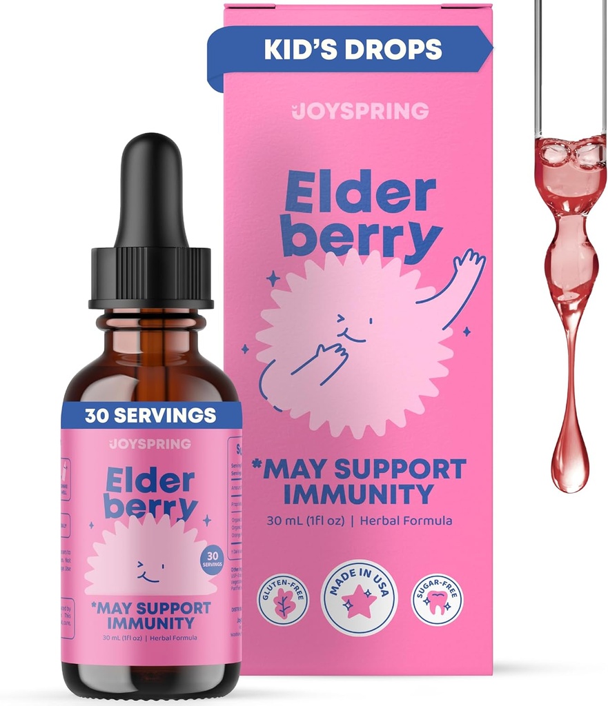 JoySpring Elderberry pour les tout-petits et les enfants Immune support liquide (1 fl oz)