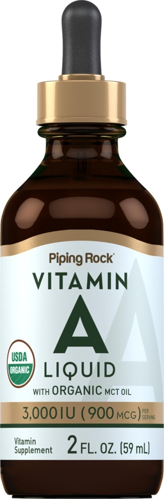 Piping Rock Vitamin Eine Flüssigkeit | 2 fl oz | Non-GMO, Glutenfreie Ergänzung