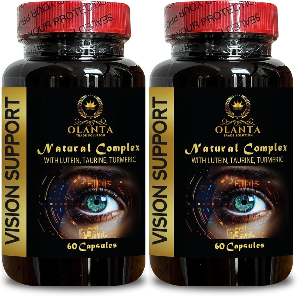 Vision Support Natural Formula - Bio Lutein Ergänzungen - Natürliche Vision Unterstützung mit Beta-Caroten & Antioxidantien - 2 Flaschen 120 Kapseln