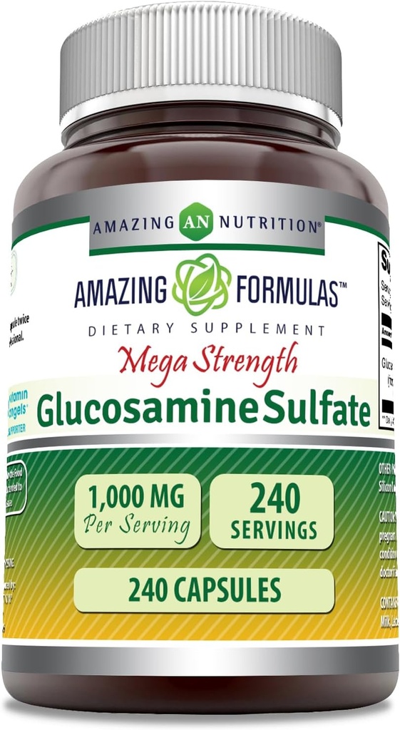 Erstaunliche Formeln Glucosamin Sulfat 1000 mg Kapseln Ergänzung | Non-GMO | Gluten Free | Made in USA (240 Count)