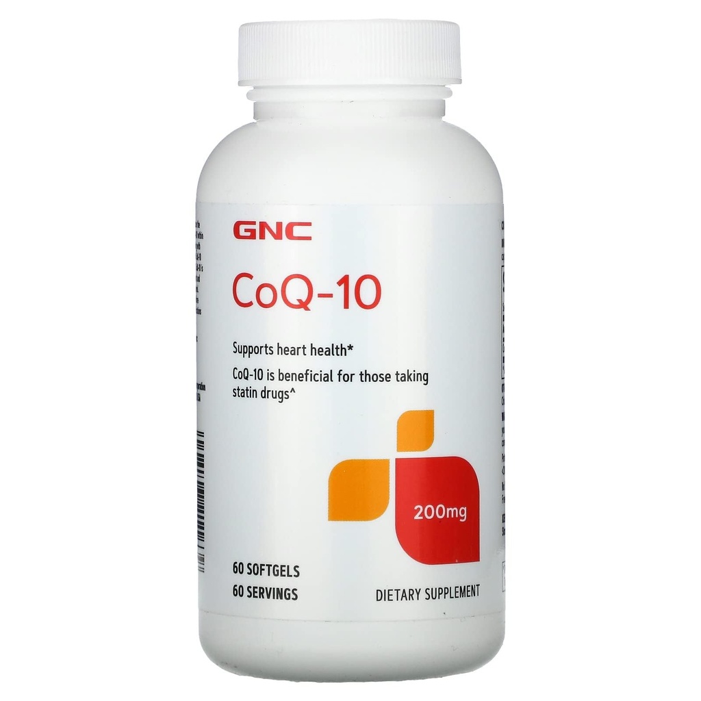 GNC CoQ10 200mg Supplément, soutient la santé cardiaque, 60 services