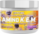 Evogen Amino K.E.M. - EAA & BCAA Powder Pump Volumizer | BCAAs Amino Acids Supplement for Blood Flow, Muscle Growth, & Hydration | BlackBerry Lemonade | 30 Servings
