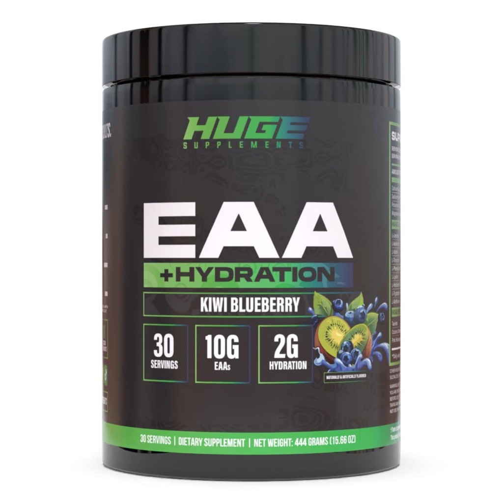 Riesige EAA-Ergänzung, Höchst dosed Essential Amino Acids Powder, 12.85g EAAs & 8g BCAAs pro Servierung, Maximieren Muskelwachstum, Erholung & Performance (Kiwi Blueberry, 17.73 Oz.)