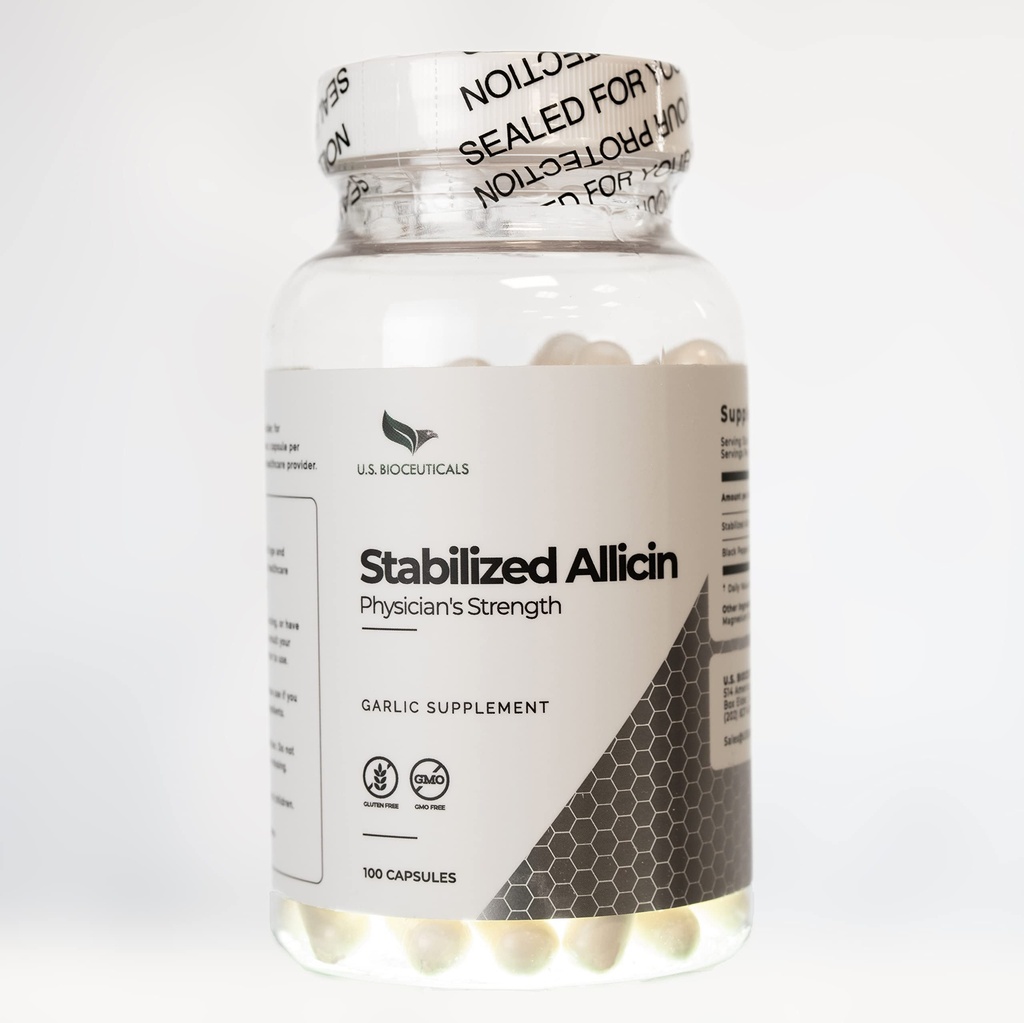Stabilisiertes Allicin (Non-GMO) - 700.000 mcg Allicin Per Bottle - Labor getestet - cGMP zertifizierte Fertigung
