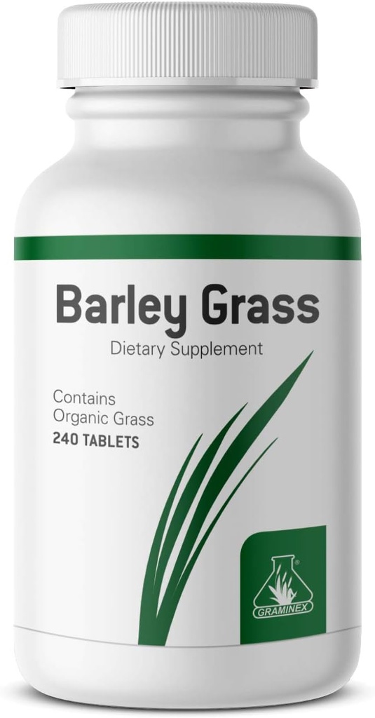 Graminex Barley Grass Tablets - Energy Boosting Greens Nutritional Supplement - Antioxidant-Rich Superfood with Multivitamin, Minerals, Amino Acids - 240 Tablets