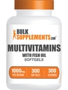 BulkSupplements.com softgels multivitamine - Supplément multivitamine quotidien, multiminéraux pour les hommes et les femmes avec huile de poisson - sans gluten, 1 softgel par portion (1000mg), 300 Compte (paquet de 1)