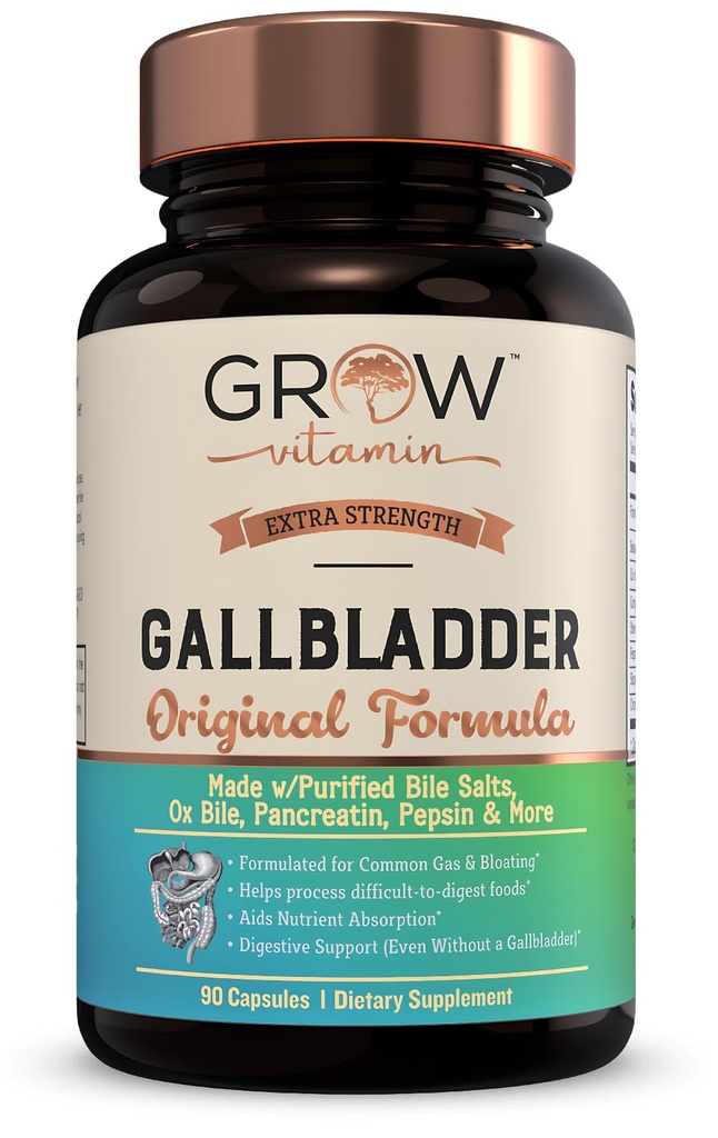 Vitamin Original Gallenblase Formel, hergestellt w/Purified Bile Salts & Ox Bile Verdauungsenzyme - Enthält sorgfältig ausgewählte Verdauungskräuter - 90 Kapseln