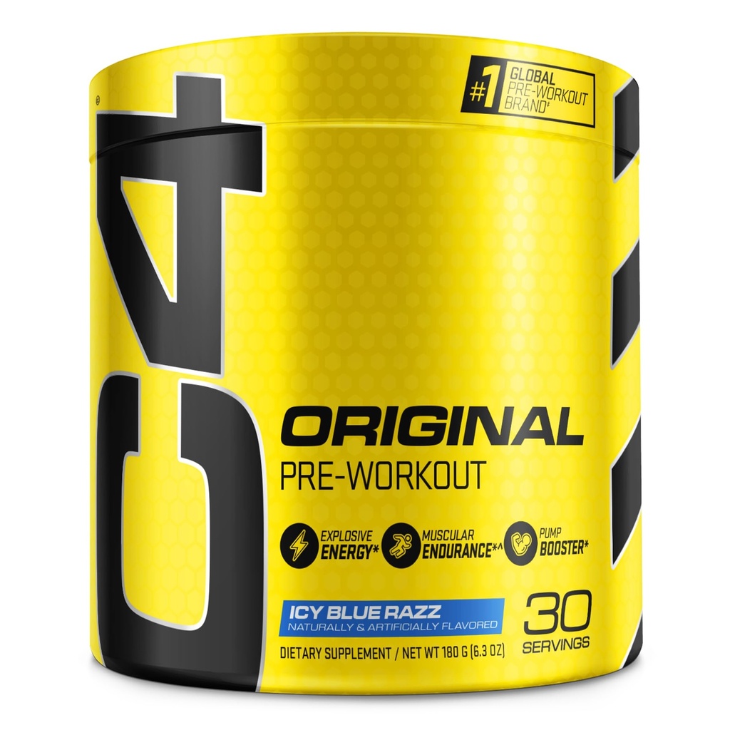 Cellucor C4 Original Pre Workout Powder ICY Blue Razz | Vitamin C für Immununterstützung | Sugar Free Preworkout Energy for Men & Women | 150mg Caffeine + Beta Alanine + Creatine | 30 Servietten