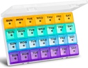 XL Large Monthly Pill Organizer 4 Weeks, 28 Day Pill Organizer Weekly, Big Comptment with Travel Case, 7 Day Pill Dispenser 4 fois par jour, Medicine Organizer Box for Vitamine, Fish Oil