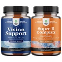 Bundle der vollständigen Eye Health Supplement für Erwachsene für Vision Dry Eyes Druck und blauen Lichtschutz und Vitamin B Complex Adult Multivitamin für Immununterstützung Mood Boost und Memory Supplement