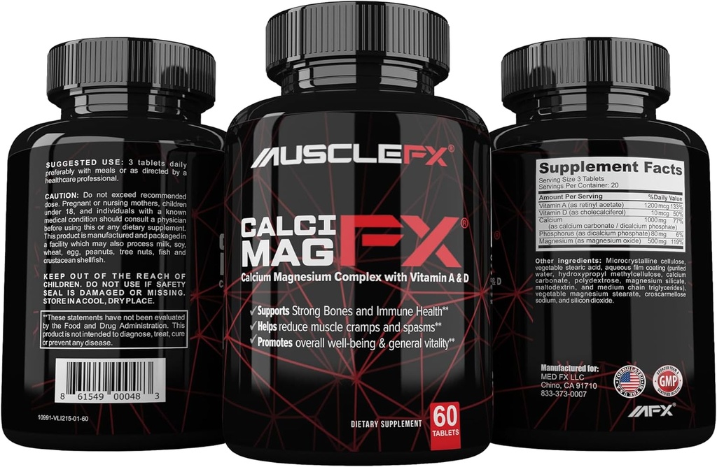 Calcimag FX - Calcium, Magnesium mit Vitamin A&D Ergänzung für Männer und Frauen - Knochen, Immun- und Augenunterstützungsergänzung - Non-GMO - Made in USA