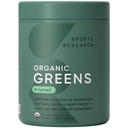 Sports Research® Greens Bio Superfood Poudre avec/Spiruline et Chlorella, Adaptogènes, Enzymes, Probiotiques et 8 VIT B pour Gut & Mood Support* - Vegan, sans sucre et à faible teneur en calcium 20 portions originales