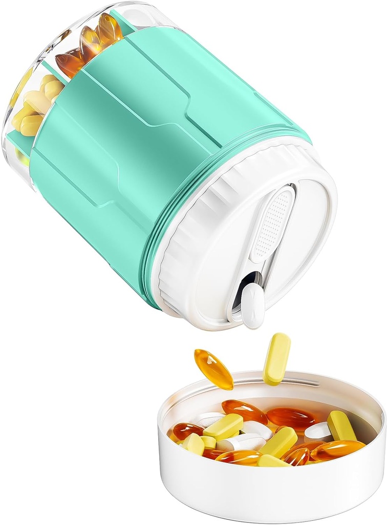 Odaro Extra große Pille Organizer, Reise Pillen Box Organizer, Tägliche Medizin Organizer und Lagerung 7 Kompartiment, Medizin, Vitamin und Nahrungsergänzung - Cyan