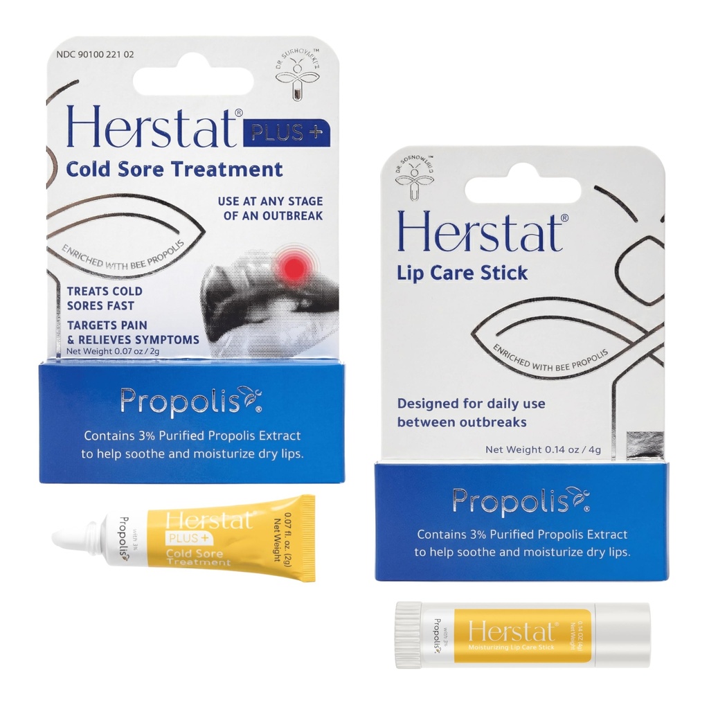 Herstat Cold Sore Ultimate Lip Care | Plus+ Cold Sore Treatment & Between Outbreak Lip Care Stick
