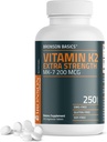 Bronson Vitamin K2 MK-7 200mcg Extrastärke, 250 vegetarische Tabletten