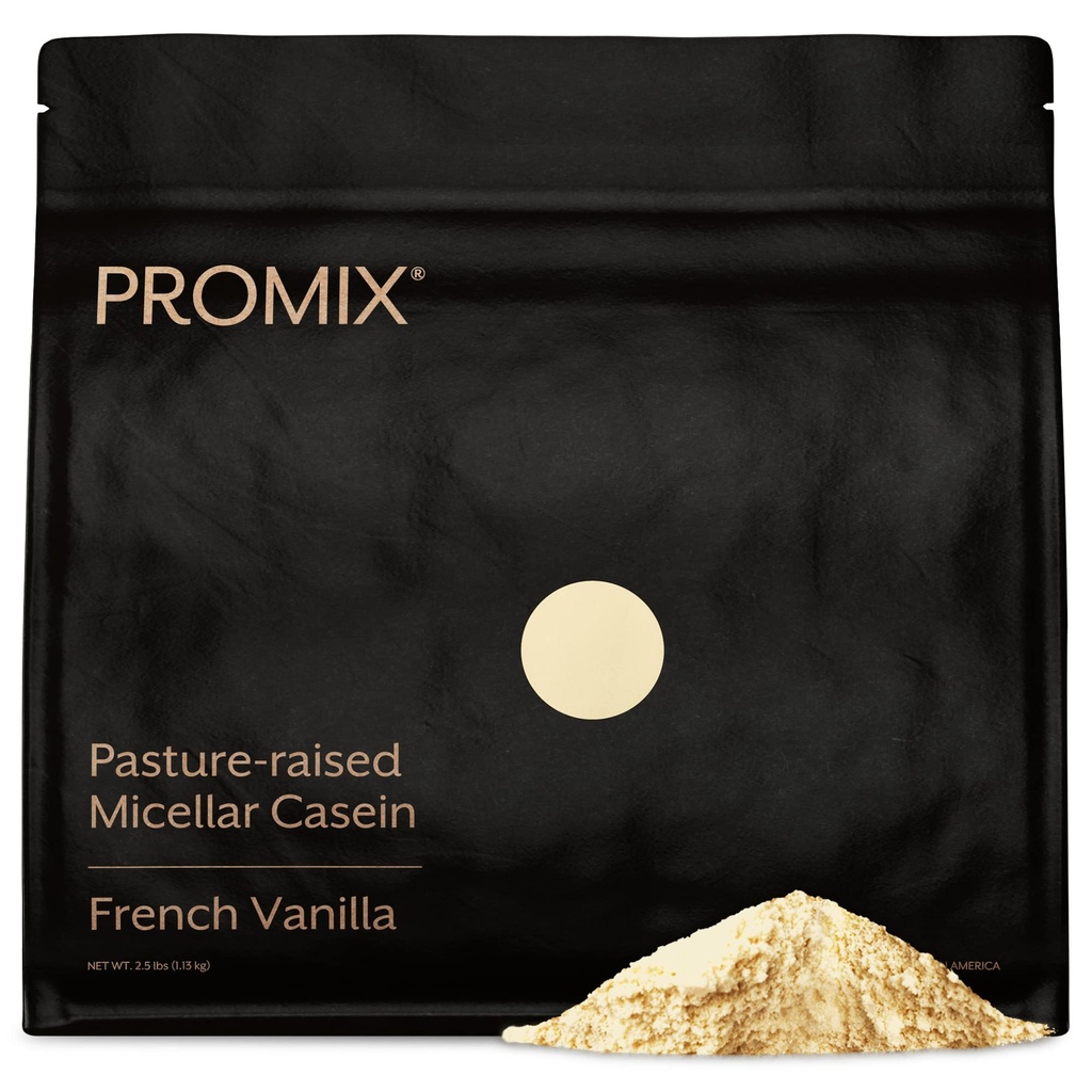 ProMix Nutrition Casein Protein Powder - Gras Fed, Weide Raised, Slow Release Micellar Casein - Glutenfrei - Vanille, 2,5 Pfund (Pack 1)