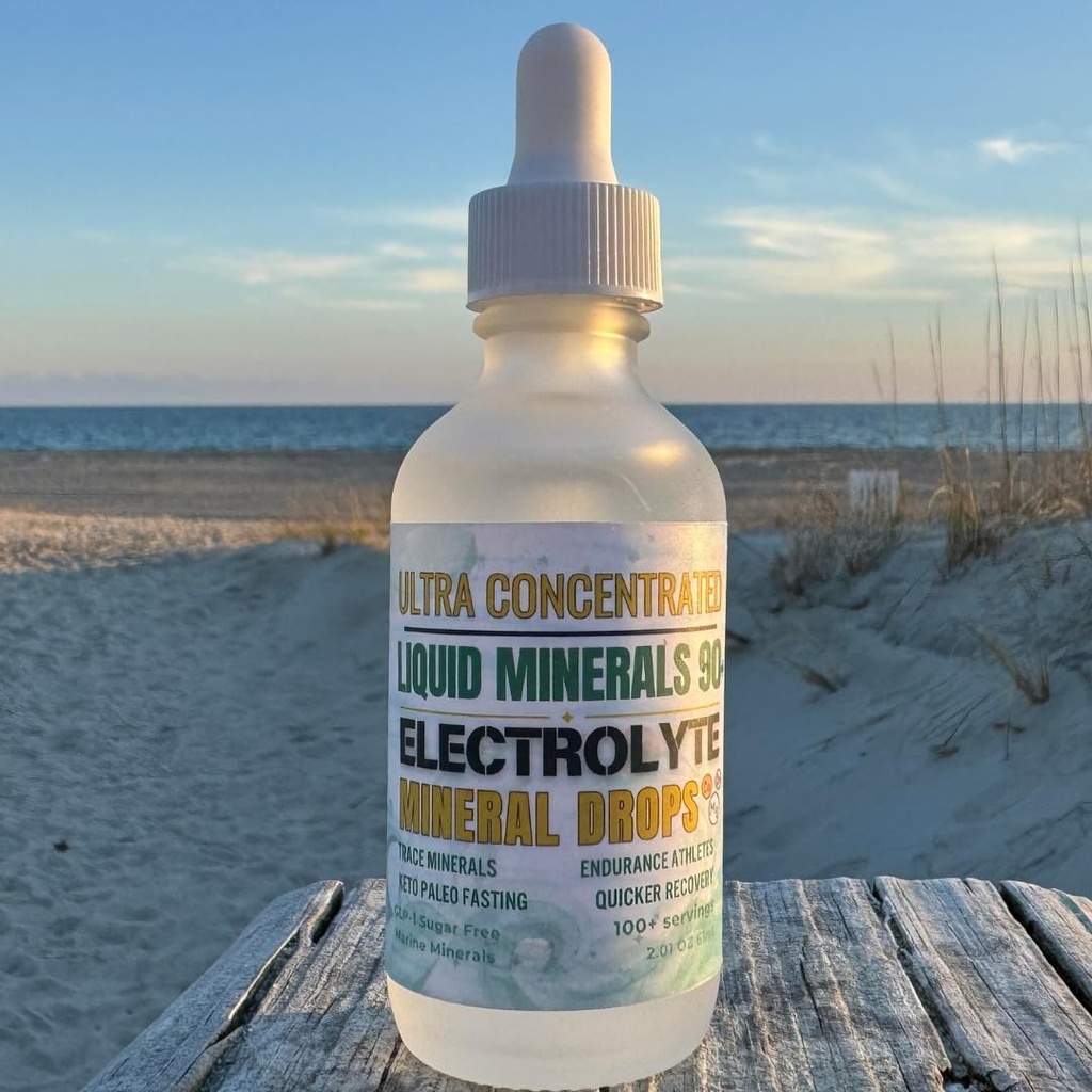 Baja Liquid Electrolytes | Ultra-Concentrated Drops (2 oz) -Natural Organic Non GMO | 100 Servings- Keto Vegan Paleo GLP 1- BAHA Minerals w- Magnesium Potassium (2oz Glass Dropper)