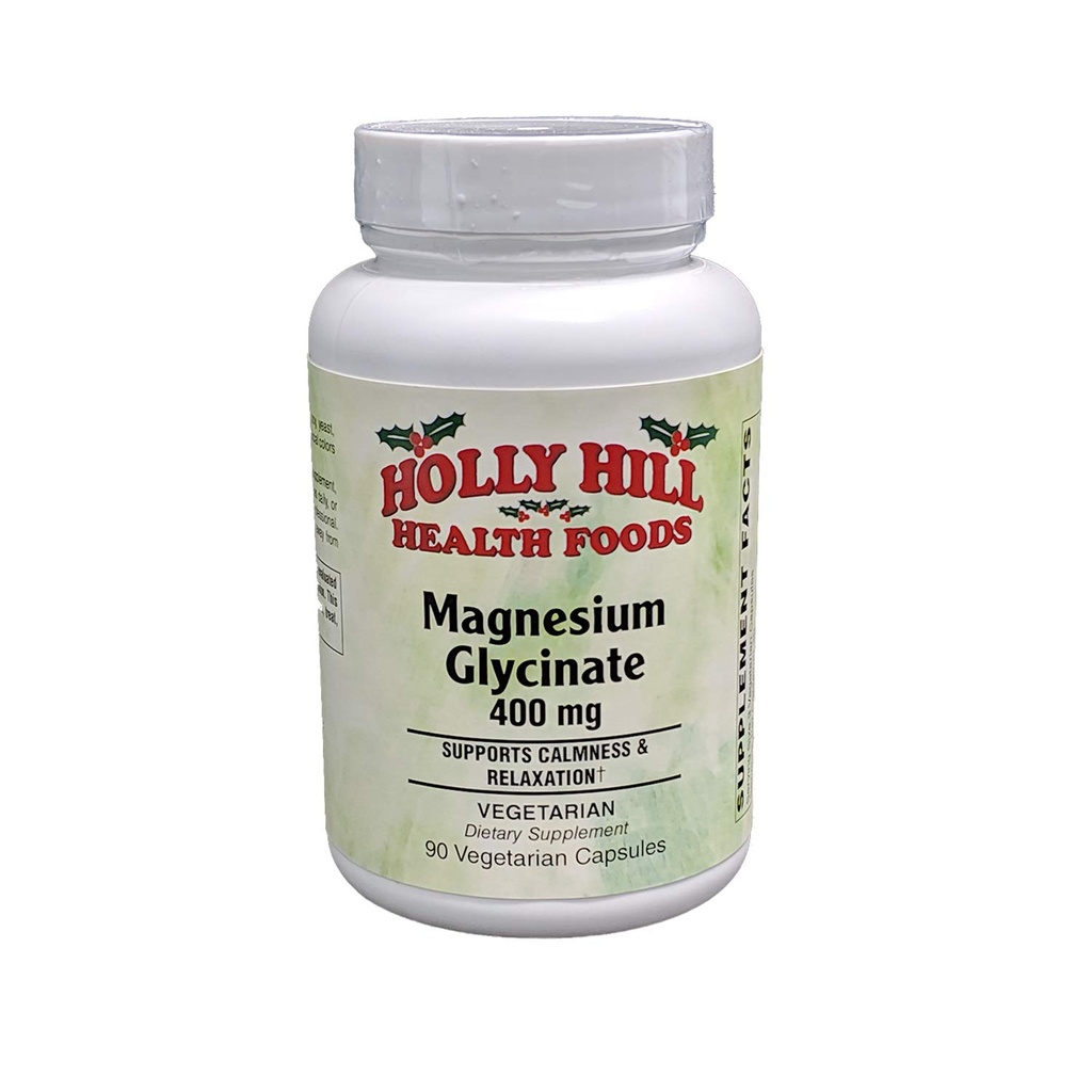 Holly Hill Health Foods Magnesium Glycinate 400mg, 90 Vegetarische Kapseln