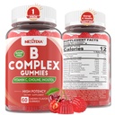 Vitamin B Complex Gummi, Vegan Vitamin B Gummi mit 2000 mcg Methyl B12, Methyl Folate | Plus Choline + Inositol, Vitamin C + Zink für unterstützt Energie, Stimmung, Immun, Gesundes Haar, Haut - 60 Cts