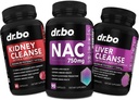 NAC Rein Liver Cleanse Detox - 750mg N Acetyl Cysteine Pure Vitamine Capsule - Formule quotidienne de soutien du détox du foie pour Gallbladder, Bladder Urinary Tract Suppléments et Thistle de lait