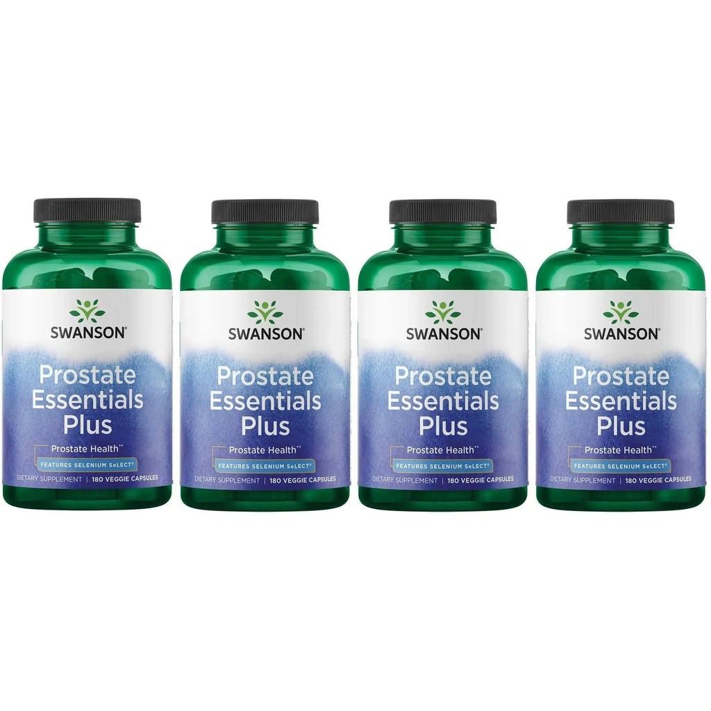 Swanson Prostate Plus - Supplément naturel pour les hommes favorisant un flux et une fréquence de trac urinaires sains - Soutenir la santé globale de la prostate - (180 capsules de Veggie) 4 Pack