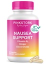 Pink Stork Vitamin B6, Ginger, Electrolyte Capsule - GLP1 Support - Natural Digestive Support with Peppermint, Potassium, Magnesium - Gentle on the Stomach - Motion Sickness Must Haves - 60ct