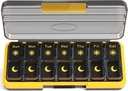 Zoksi Am Pm Pill Organizer 7 Day, Weekly Pill Box 2 Times par jour, Medicine Pill Organizer with Separed Comptment, Travel Pill Case Dispenser Portable for Vitamines, Fish Oils, Medicines(Black)