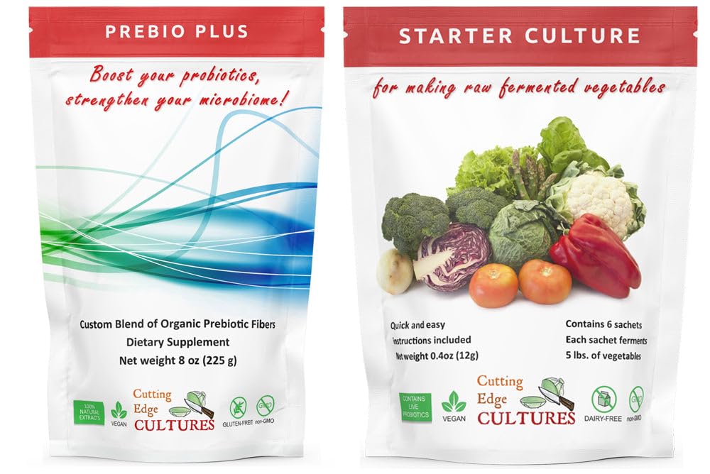 Schneiden Kantenkulturen Prebio Plus Prebiotic Fiber Powder Best Custom Blend of Organic Prebiotic Fibers Nahrungsergänzungsmittel 8 oz