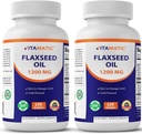 Vitamatic 2 Pack Flaxseed Oil 1200mg 120 aus kalt gepresstem Flax Seed - 675 mg ALA Omega 3 Fettsäuren zur Verbesserung der Herzgesundheit