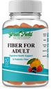 Nutritions de Greenfield : Gommies de fibre halale pour adultes à partir de chicorée soluble prébiotique pour le soutien digestif et gluant, soutien immunitaire, non-OGM, sans gélatine, sans gluten 60 comtes, vitamines halales