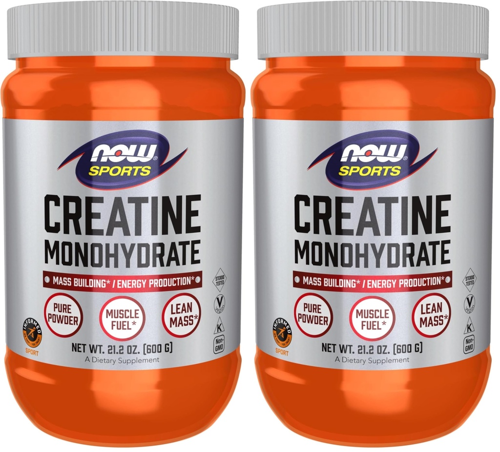 JETZT Sporternährung, Kreatin Monohydratpulver, Massengebäude*/Energieproduktion*, 21.2-Ounce (Pack von 2)