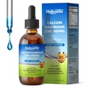 Flüssige Calcium-Zitrat Tropfen mit L-Lysin 500mg, Magnesium & Zink, Calcium-Zitrat 600mg Ergänzung mit Vitamin D3 & K2 für Kinder & Erwachsene, 2 Fl Oz