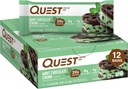 Quest Nutrition Mint Chocolate Chunk Protein Bars, 20g Protein, 1g Zucker, 4g Net Carb, Glutenfrei, Keto Friendly, 12 Count