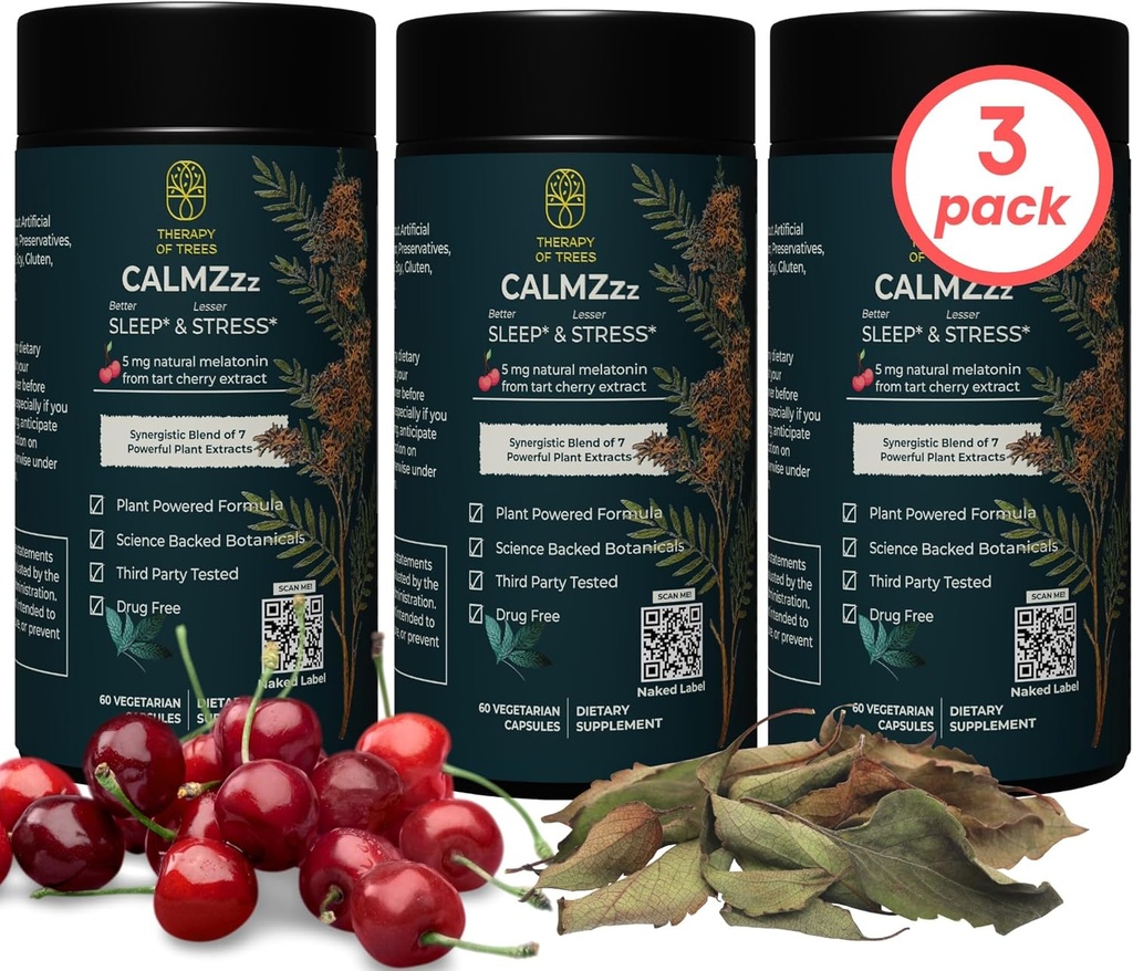 Fortgeschrittene Schlafhilfe mit Melatonin und 7 Superpflanzen | Non-Habit Forming, 100% natürliche Schlafergänzung | Nur Pflanzen Nichts Else, natürliche Schlafhilfen für Erwachsene | Melatonin 5mg (Pack von 3)