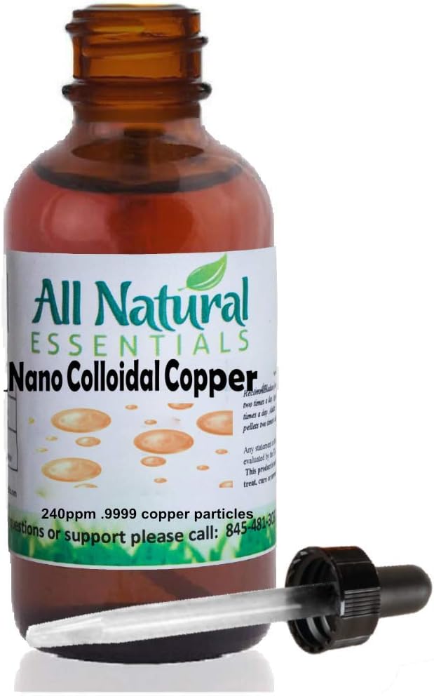 Nano Kolloidal Minerals Supplement Flüssige Kolloid Kupfer Mineral 2oz 240ppm Flasche Kosher Kupfer alle natürlichen für Erwachsene, Männer, Frauen, Kinder (Dropper)