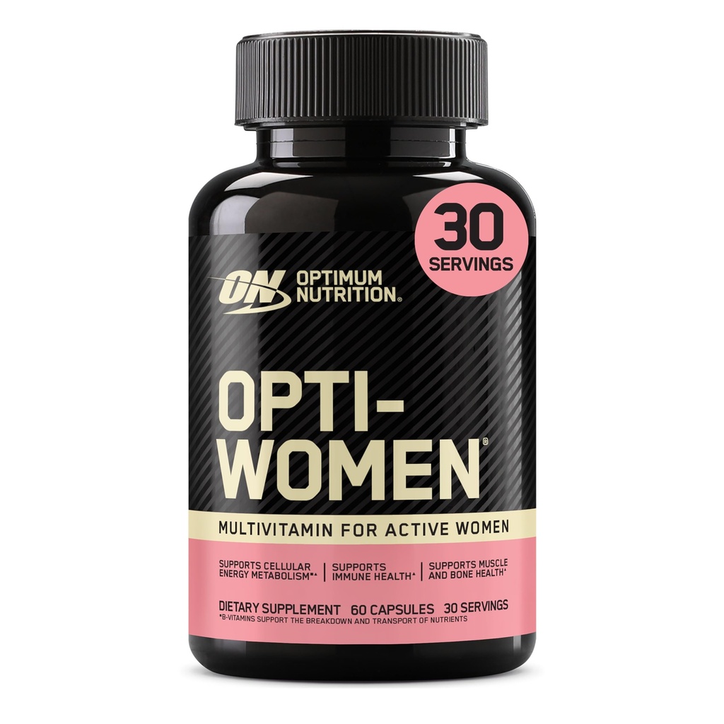 Optimum Nutrition Opti-Women Daily Multivitamin für Frauen, Immununterstützungsergänzung mit Eisen, 30-Tage-Versorgung, 60 Zähler, (Packaging Mai Vary)