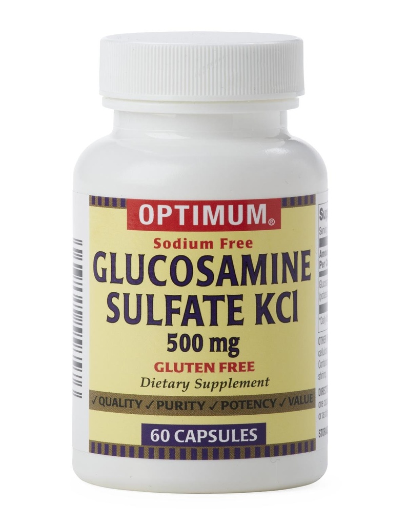 Optimum Glucosamine Sulfate KCI 500mg, 60 Capsules Each (Pack of 2)
