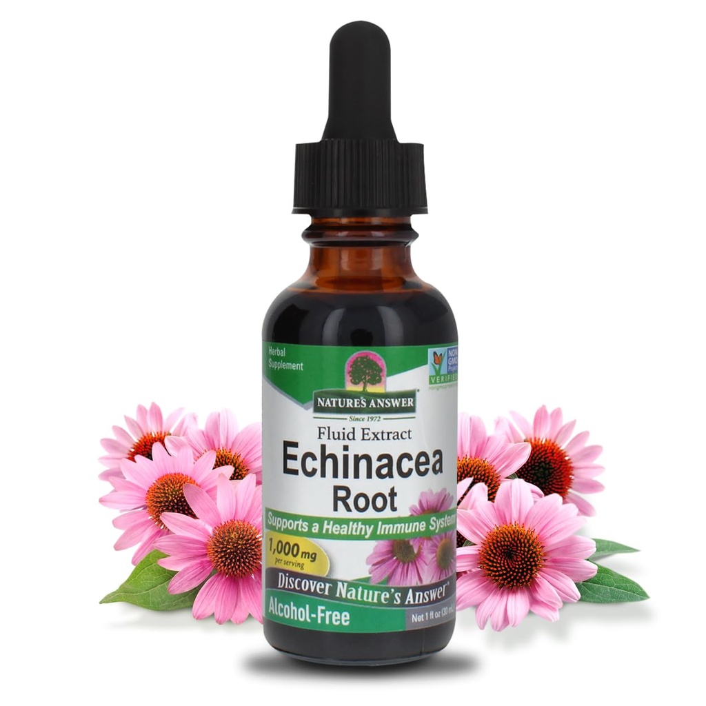 La réponse de la nature Echinacea Extrait sans alcool 1 Fluide Ounce